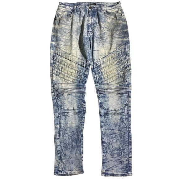 GS115 Distressed Jeans Men’s Size 34 – Edgy, Soft, Light Wash